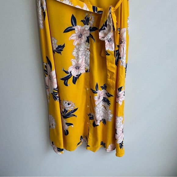 Loft Flutter Floral Print Midi Button Up Sun Dress Size 10 NWT Garden Party - Picture 4 of 9